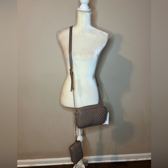 Bebe Taupe Quilted Crossbody Bag Set - Picture 2 of 8